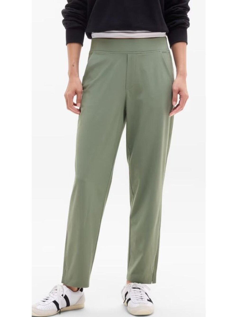 Athleta Brooklyn Mid Rise Ankle Pant Green-sz 10